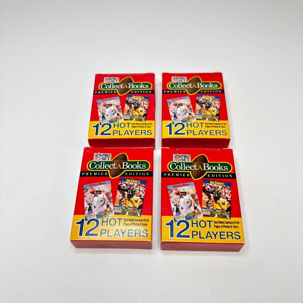 LOT OF 4 NFL PRO SET COLLECT-A-BOOKS 1990 SERIES 3 FACTORY SEALED